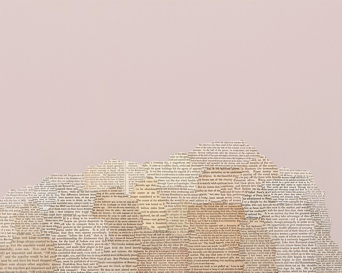 Matthew Cusick, Mound No.3, 2015
Inlaid book pages and acrylic on wood panel, 16 x 20 in.
MCU-041